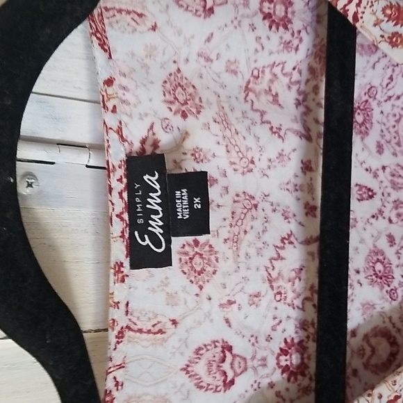 Simply Emma Paisley *Bohemian style Blouse  sz 2X - Picture 2 of 4